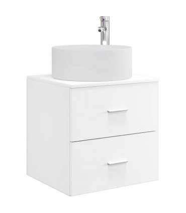 vidaXL Wall-Mounted Sink Vanity White 49.5 x 44.5 x 65.5 cm