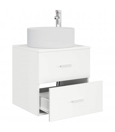 vidaXL Wall-Mounted Sink Vanity White 49.5 x 44.5 x 65.5 cm