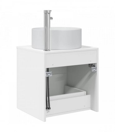 vidaXL Wall-Mounted Sink Vanity White 49.5 x 44.5 x 65.5 cm