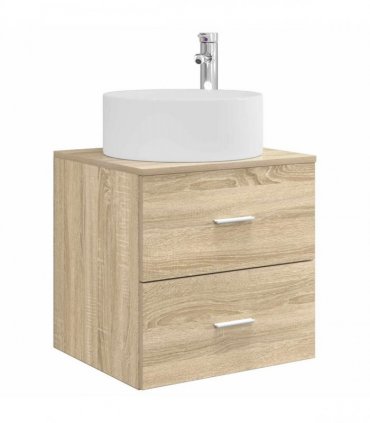 vidaXL Wall-Mounted Sink Vanity Sonoma Oak 49.5 x 44.5 x 65.5 cm