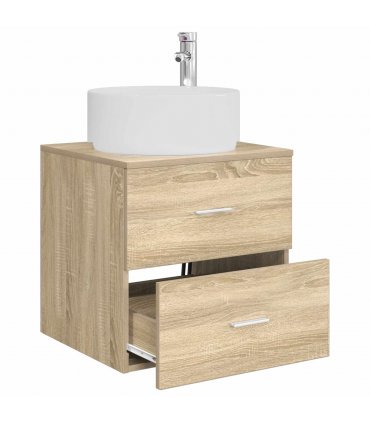 vidaXL Wall-Mounted Sink Vanity Sonoma Oak 49.5 x 44.5 x 65.5 cm