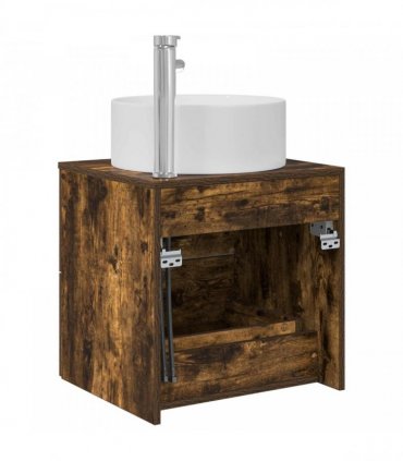 vidaXL Wall-Mounted Sink Vanity Smoked Oak 49.5 x 44.5 x 65.5 cm