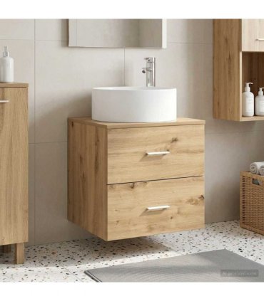 vidaXL Wall-Mounted Sink Vanity Artisan Oak 49.5 x 44.5 x 65.5 cm