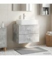 vidaXL Wall-Mounted Bathroom Cabinet Concrete Grey 62.5 x 44.5 x 50 cm