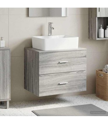 vidaXL Wall-Mounted Bathroom Cabinet Grey Sonoma 62.5 x 44.5 x 50 cm