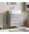 vidaXL Wall-Mounted Bathroom Cabinet Grey Sonoma 62.5 x 44.5 x 50 cm
