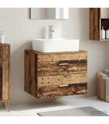 vidaXL Wall-Mounted Bathroom Cabinet Old Wood 62.5 x 44.5 x 50 cm