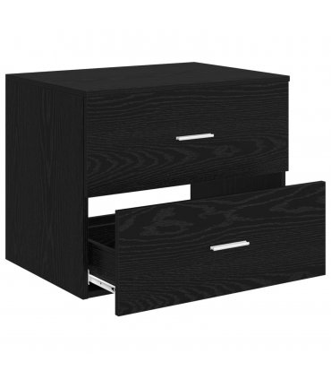 vidaXL Wall-Mounted Bathroom Cabinet Black Oak 62.5 x 44.5 x 50 cm