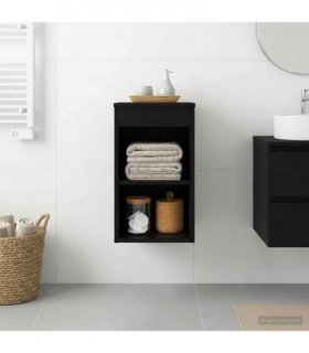 vidaXL Bathroom Cabinet In-between Black Oak 30 x 35 x 50 cm