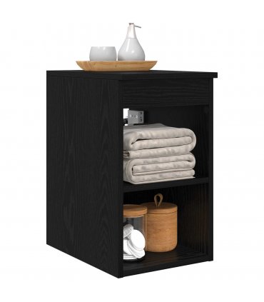 vidaXL Bathroom Cabinet In-between Black Oak 30 x 41 x 50 cm