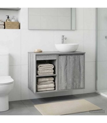 vidaXL Bathroom Cabinet In-between Grey Sonoma 30 x 41 x 50 cm