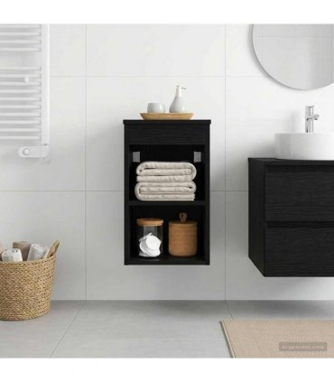 vidaXL Bathroom Cabinet In-between Black Oak 30 x 44.5 x 50 cm
