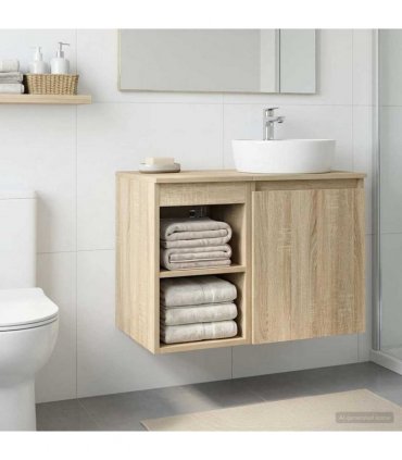 vidaXL Bathroom Cabinet In-between Sonoma Oak 30 x 35 x 50 cm
