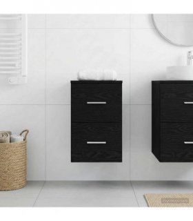 vidaXL Bathroom Cabinet In-between Black Oak 30 x 41 x 50 cm — V0672200859