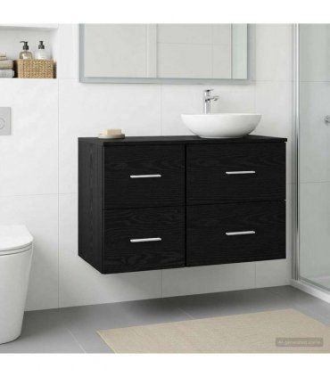 vidaXL Bathroom Cabinet In-between Black Oak 30 x 41 x 50 cm — V0672200859