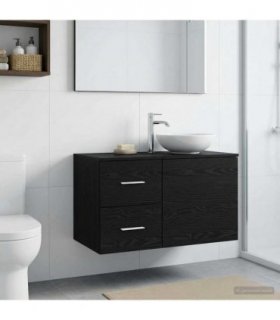 vidaXL Bathroom Cabinet In-between Black Oak 30 x 44.5 x 50 cm — V0672200874