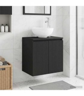 vidaXL Wall-Mounted Sink Vanity Black 49.5 x 35 x 63 cm