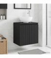 vidaXL Wall-Mounted Sink Vanity Black 49.5 x 35 x 63 cm
