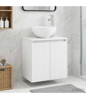 vidaXL Wall-Mounted Sink Vanity White 49.5 x 35 x 63 cm — V0672200888