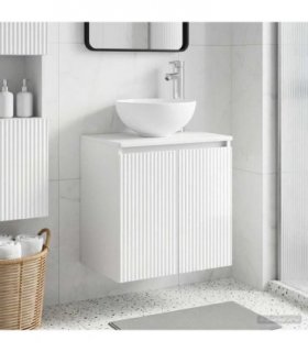vidaXL Wall-Mounted Sink Vanity High Gloss White 49.5 x 35 x 63 cm