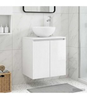 vidaXL Wall-Mounted Sink Vanity High Gloss White 49.5 x 41 x 64.5 cm