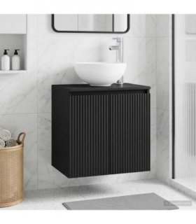 vidaXL Wall-Mounted Sink Vanity Black 49.5 x 41 x 64.5 cm