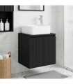 vidaXL Wall-Mounted Sink Vanity Black 49.5 x 41 x 63 cm