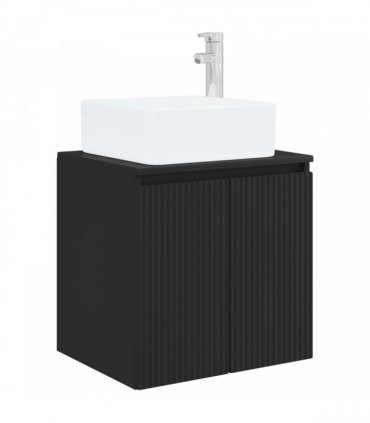 vidaXL Wall-Mounted Sink Vanity Black 49.5 x 41 x 63 cm