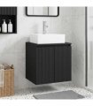 vidaXL Wall-Mounted Sink Vanity Black 49.5 x 41 x 62.5 cm
