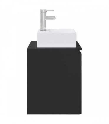 vidaXL Wall-Mounted Sink Vanity Black 49.5 x 41 x 62.5 cm