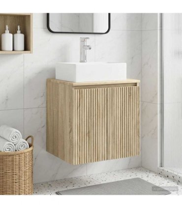 vidaXL Wall-Mounted Sink Vanity Sonoma Oak 49.5 x 41 x 62.5 cm — V0672200911