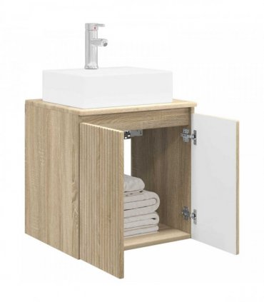 vidaXL Wall-Mounted Sink Vanity Sonoma Oak 49.5 x 41 x 62.5 cm — V0672200911
