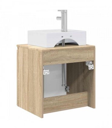 vidaXL Wall-Mounted Sink Vanity Sonoma Oak 49.5 x 41 x 62.5 cm — V0672200911