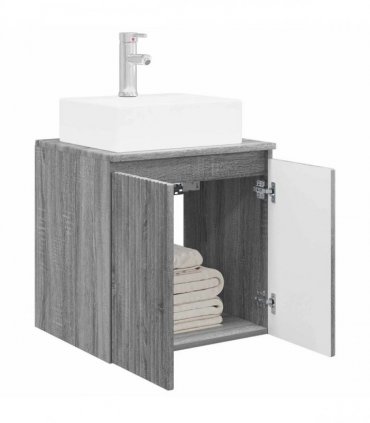 vidaXL Wall-Mounted Sink Vanity Grey Sonoma 49.5 x 41 x 62.5 cm — V0672200912