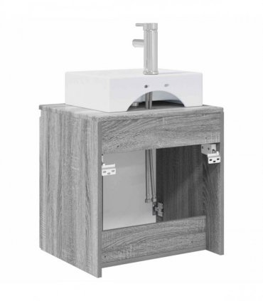 vidaXL Wall-Mounted Sink Vanity Grey Sonoma 49.5 x 41 x 62.5 cm — V0672200912