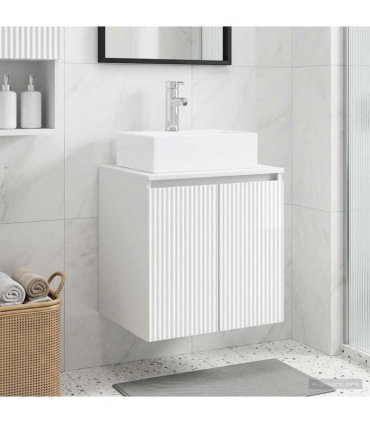 vidaXL Wall-Mounted Sink Vanity High Gloss White 49.5 x 41 x 62.5 cm