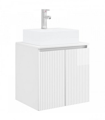 vidaXL Wall-Mounted Sink Vanity High Gloss White 49.5 x 41 x 62.5 cm