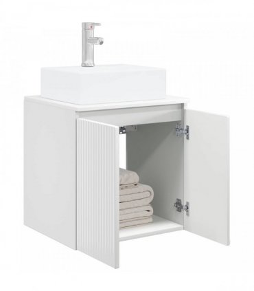 vidaXL Wall-Mounted Sink Vanity High Gloss White 49.5 x 41 x 62.5 cm