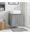 vidaXL Wall-Mounted Sink Vanity Grey Sonoma 53 x 35 x 63 cm