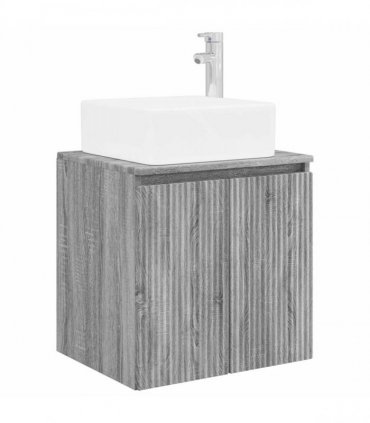 vidaXL Wall-Mounted Sink Vanity Grey Sonoma 53 x 35 x 63 cm