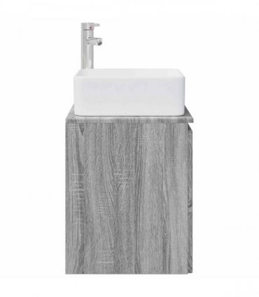 vidaXL Wall-Mounted Sink Vanity Grey Sonoma 53 x 35 x 63 cm