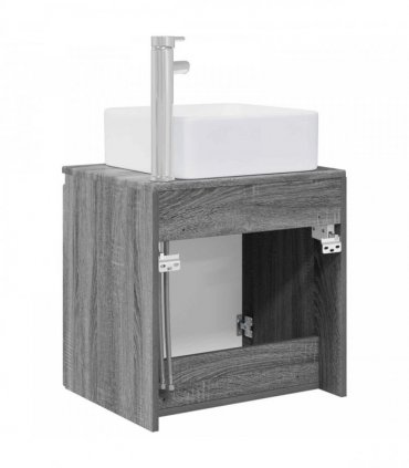 vidaXL Wall-Mounted Sink Vanity Grey Sonoma 53 x 35 x 63 cm