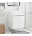 vidaXL Wall-Mounted Sink Vanity High Gloss White 53 x 35 x 63 cm