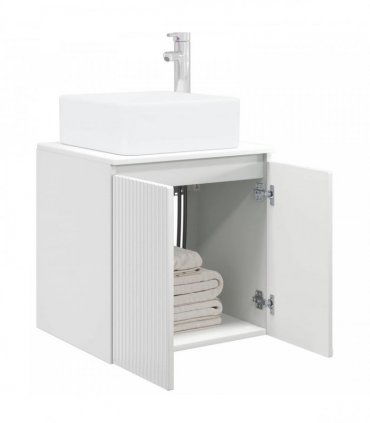 vidaXL Wall-Mounted Sink Vanity High Gloss White 53 x 35 x 63 cm