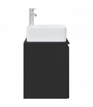 vidaXL Wall-Mounted Sink Vanity Black 53 x 35 x 63 cm Engineered Wood
