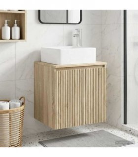 vidaXL Wall-Mounted Sink Vanity Sonoma Oak 53 x 35 x 63 cm