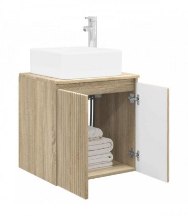 vidaXL Wall-Mounted Sink Vanity Sonoma Oak 53 x 35 x 63 cm