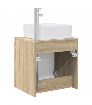 vidaXL Wall-Mounted Sink Vanity Sonoma Oak 53 x 35 x 63 cm