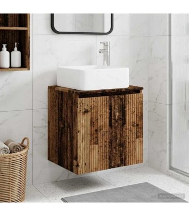 vidaXL Wall-Mounted Sink Vanity Old Wood 53 x 35 x 63 cm