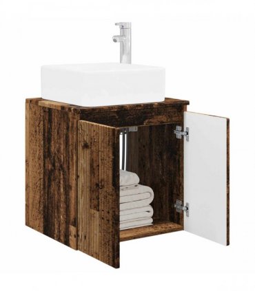 vidaXL Wall-Mounted Sink Vanity Old Wood 53 x 35 x 63 cm